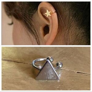 Silver Tone Triangle Earcuff